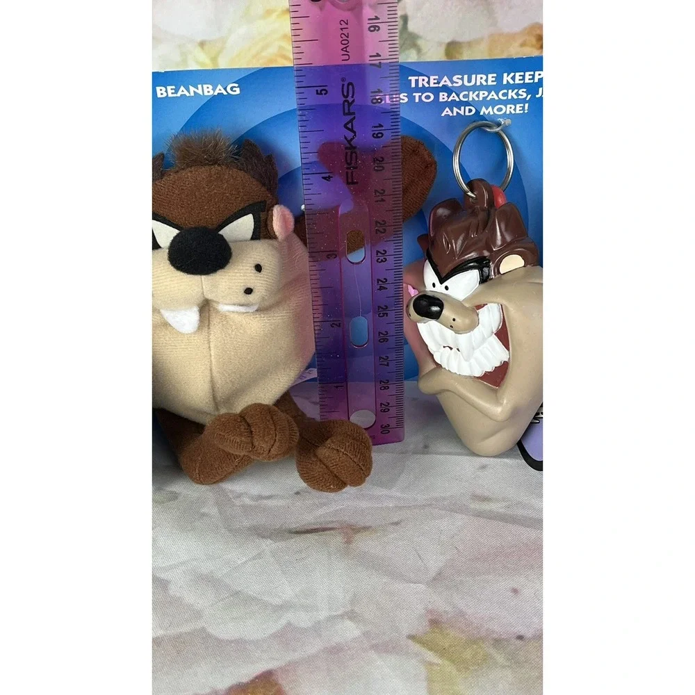 TAZ Plush and Keychain Change Purse Clip Looney Toons 1994 Warner Applause NOS
